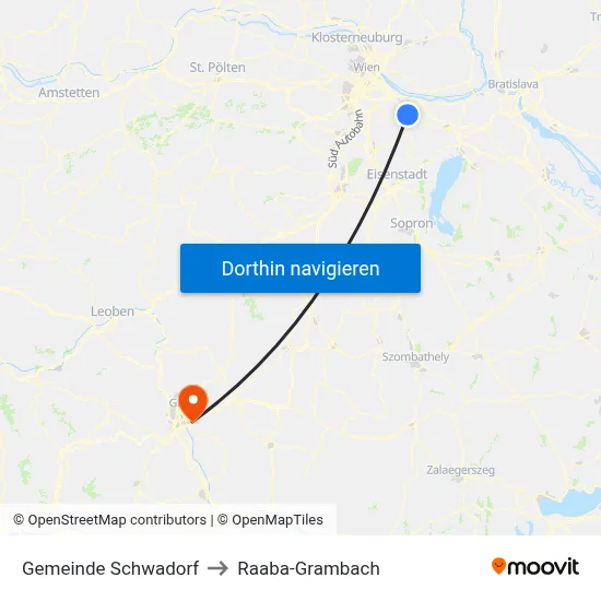 Gemeinde Schwadorf to Raaba-Grambach map