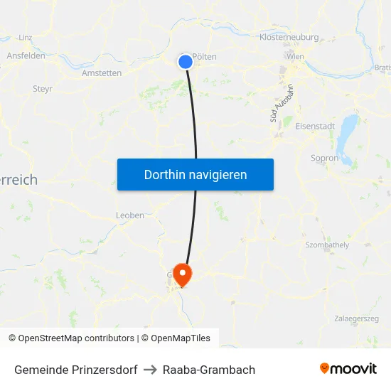 Gemeinde Prinzersdorf to Raaba-Grambach map