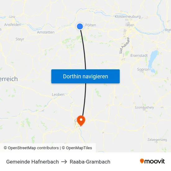 Gemeinde Hafnerbach to Raaba-Grambach map