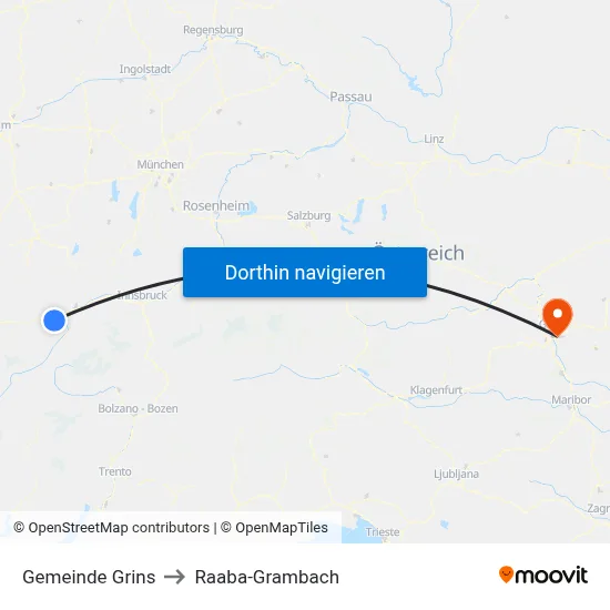 Gemeinde Grins to Raaba-Grambach map