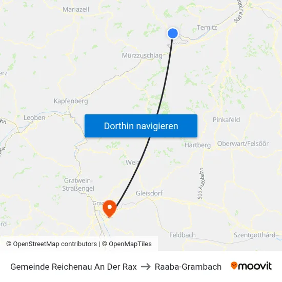 Gemeinde Reichenau An Der Rax to Raaba-Grambach map