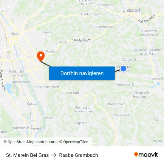 St. Marein Bei Graz to Raaba-Grambach map