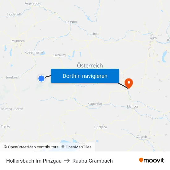 Hollersbach Im Pinzgau to Raaba-Grambach map