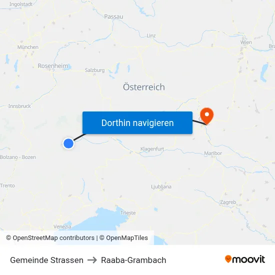 Gemeinde Strassen to Raaba-Grambach map