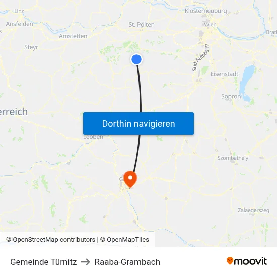 Gemeinde Türnitz to Raaba-Grambach map