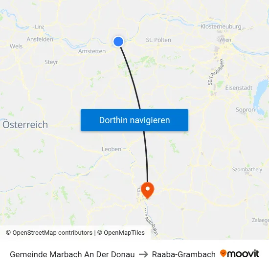 Gemeinde Marbach An Der Donau to Raaba-Grambach map