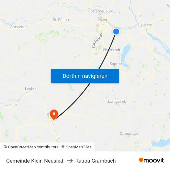 Gemeinde Klein-Neusiedl to Raaba-Grambach map