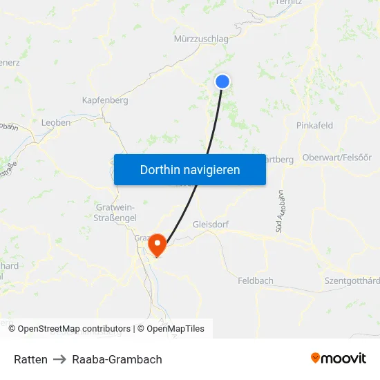 Ratten to Raaba-Grambach map