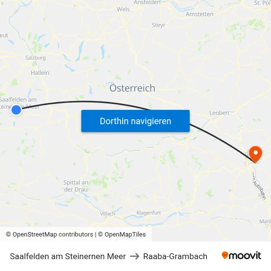 Saalfelden am Steinernen Meer to Raaba-Grambach map