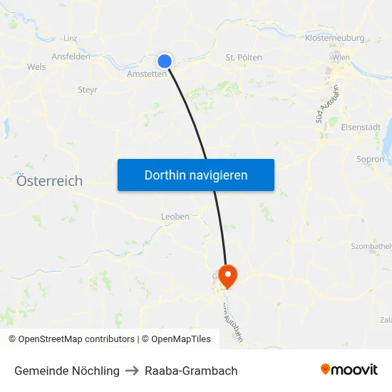 Gemeinde Nöchling to Raaba-Grambach map