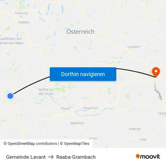 Gemeinde Lavant to Raaba-Grambach map