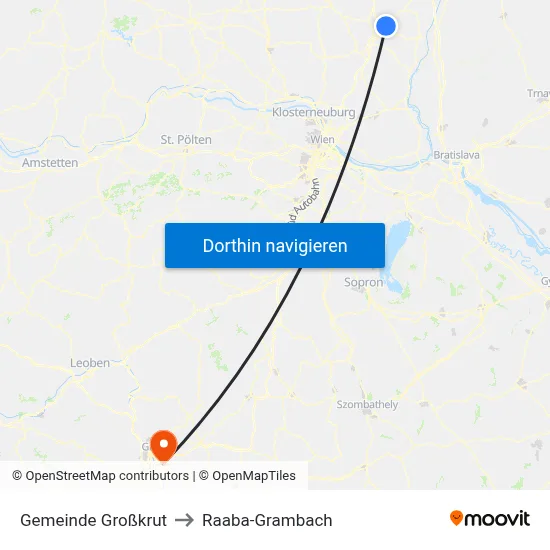 Gemeinde Großkrut to Raaba-Grambach map