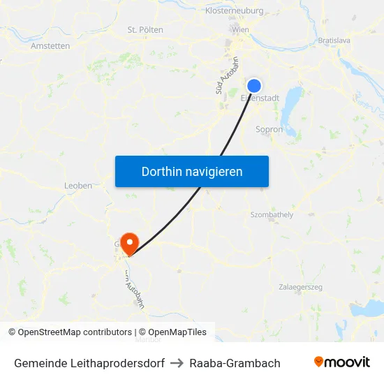 Gemeinde Leithaprodersdorf to Raaba-Grambach map