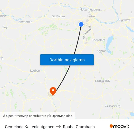 Gemeinde Kaltenleutgeben to Raaba-Grambach map