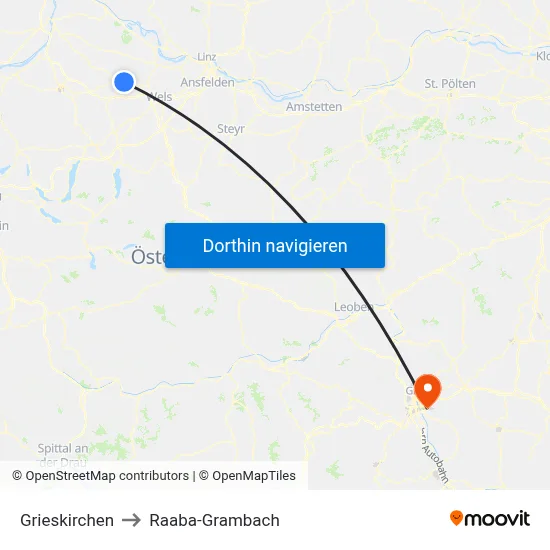 Grieskirchen to Raaba-Grambach map