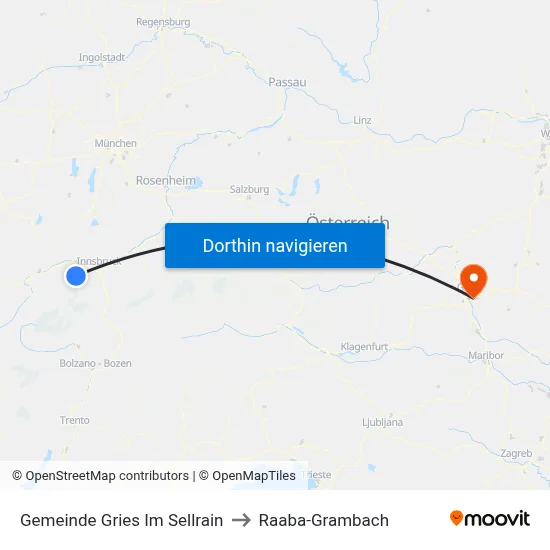 Gemeinde Gries Im Sellrain to Raaba-Grambach map