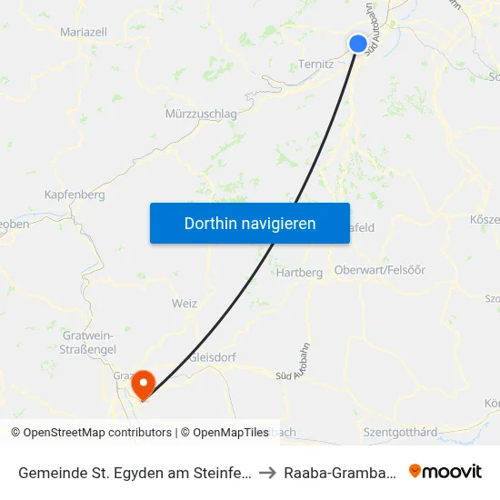 Gemeinde St. Egyden am Steinfeld to Raaba-Grambach map