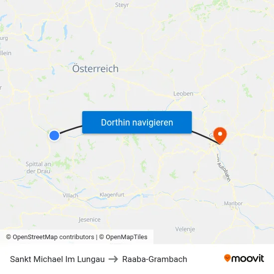 Sankt Michael Im Lungau to Raaba-Grambach map