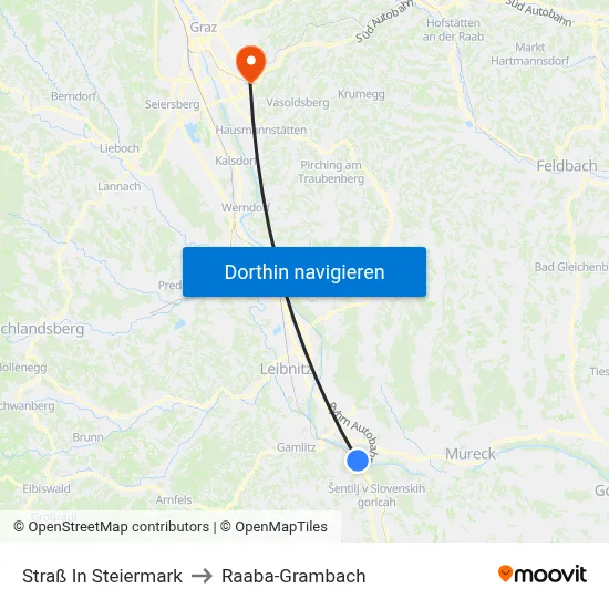 Straß In Steiermark to Raaba-Grambach map