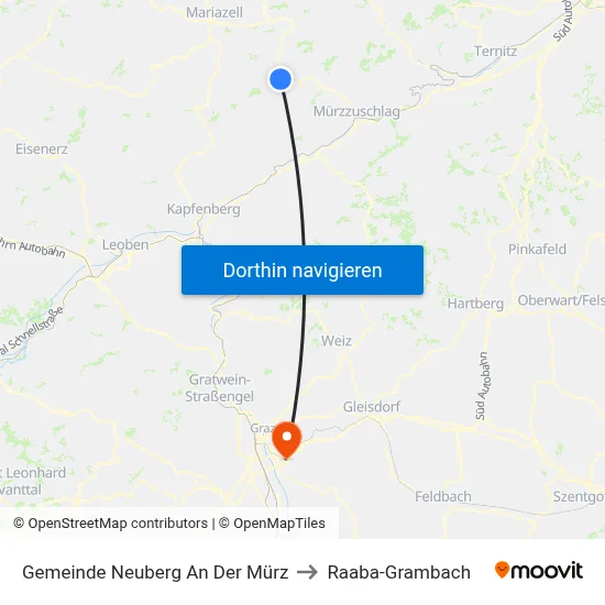 Gemeinde Neuberg An Der Mürz to Raaba-Grambach map