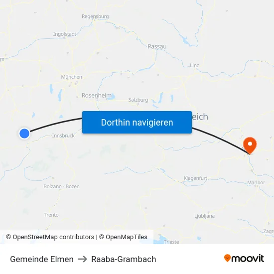 Gemeinde Elmen to Raaba-Grambach map