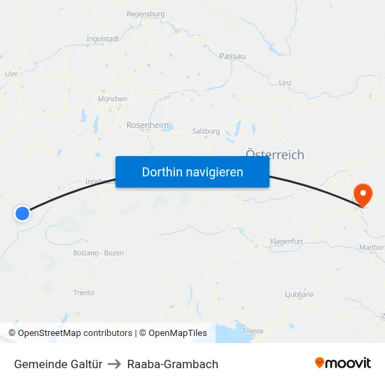 Gemeinde Galtür to Raaba-Grambach map