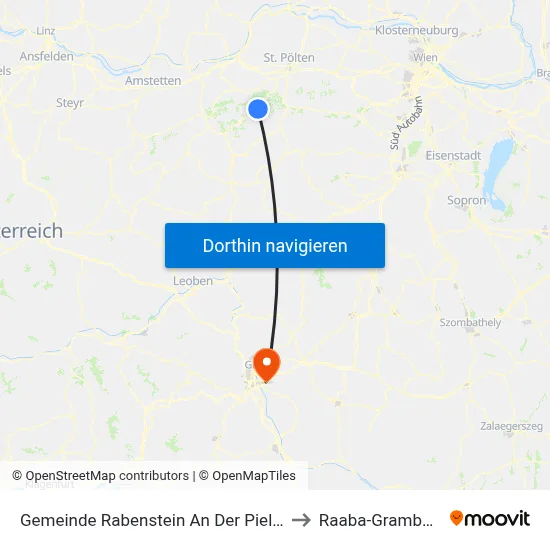 Gemeinde Rabenstein An Der Pielach to Raaba-Grambach map