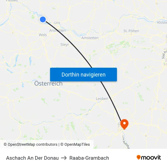 Aschach An Der Donau to Raaba-Grambach map