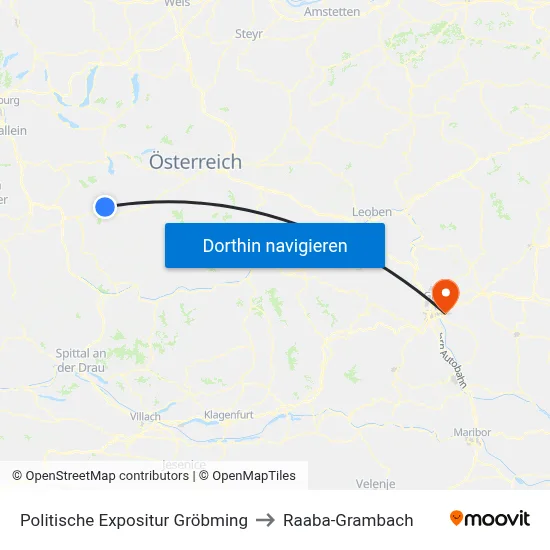 Politische Expositur Gröbming to Raaba-Grambach map