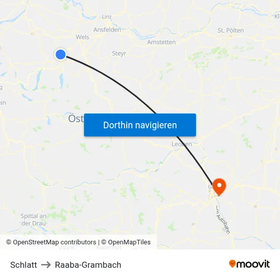 Schlatt to Raaba-Grambach map