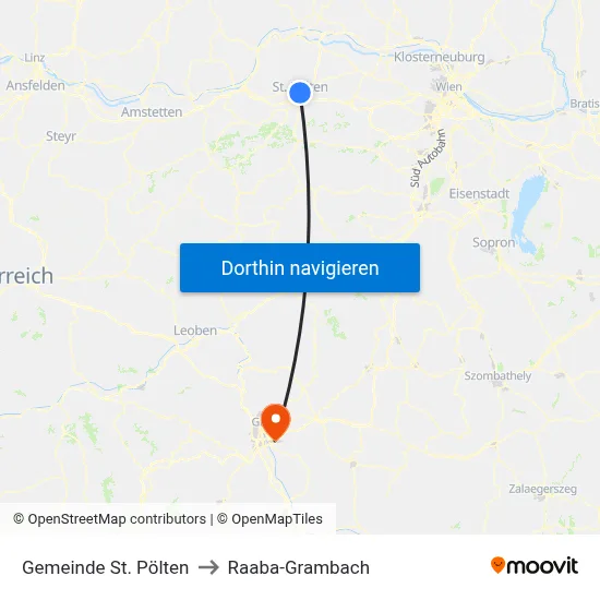 Gemeinde St. Pölten to Raaba-Grambach map