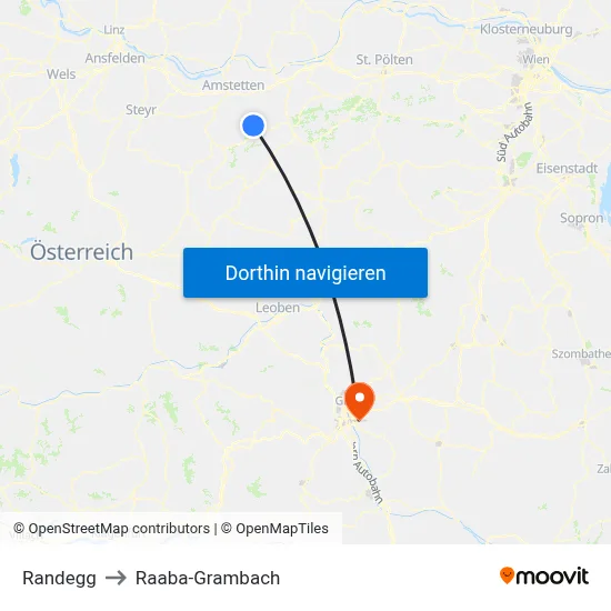 Randegg to Raaba-Grambach map