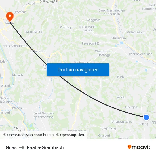 Gnas to Raaba-Grambach map