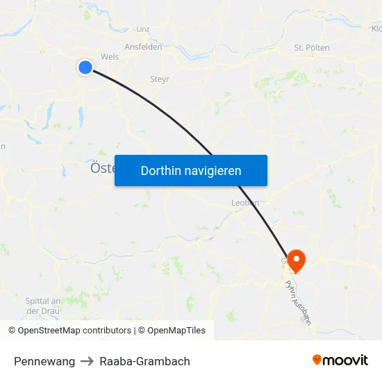 Pennewang to Raaba-Grambach map