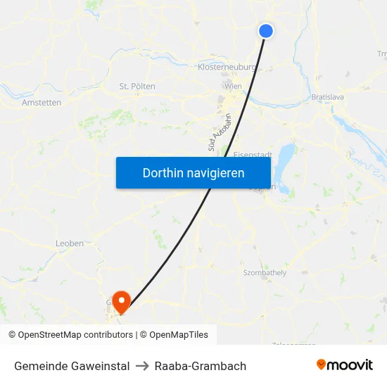 Gemeinde Gaweinstal to Raaba-Grambach map