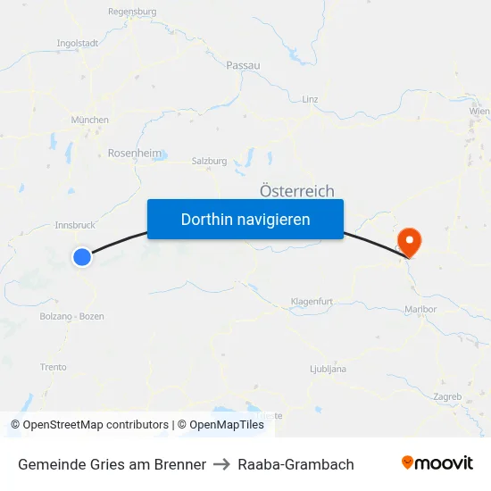 Gemeinde Gries am Brenner to Raaba-Grambach map