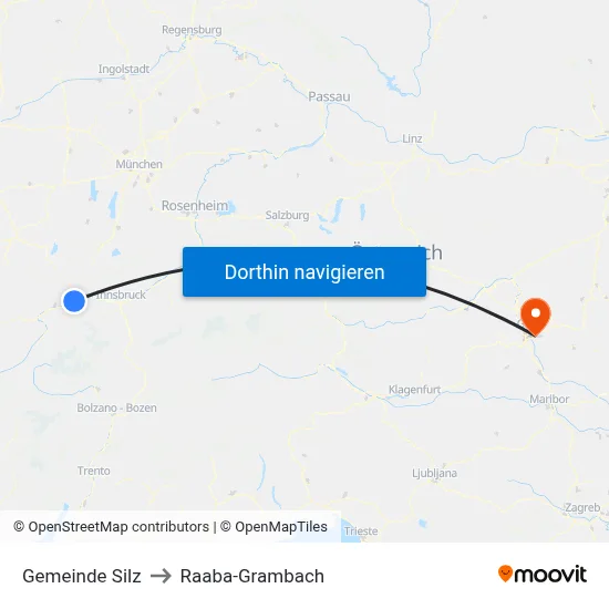 Gemeinde Silz to Raaba-Grambach map
