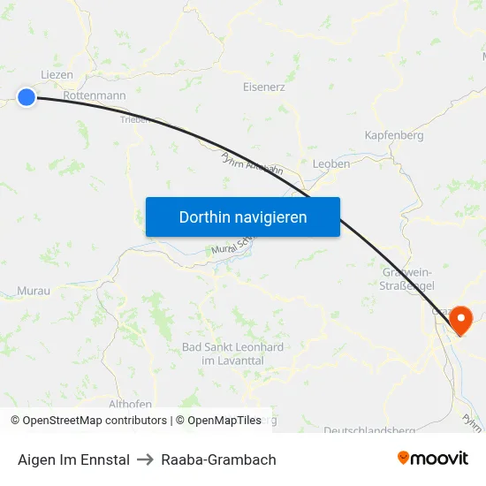 Aigen Im Ennstal to Raaba-Grambach map