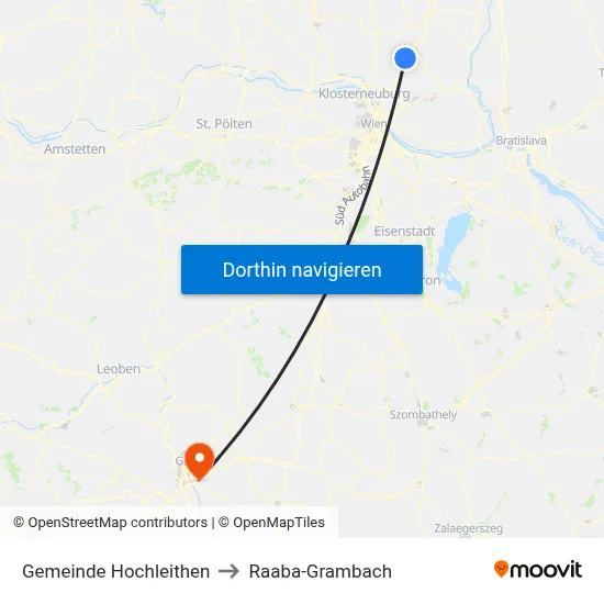 Gemeinde Hochleithen to Raaba-Grambach map