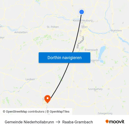Gemeinde Niederhollabrunn to Raaba-Grambach map