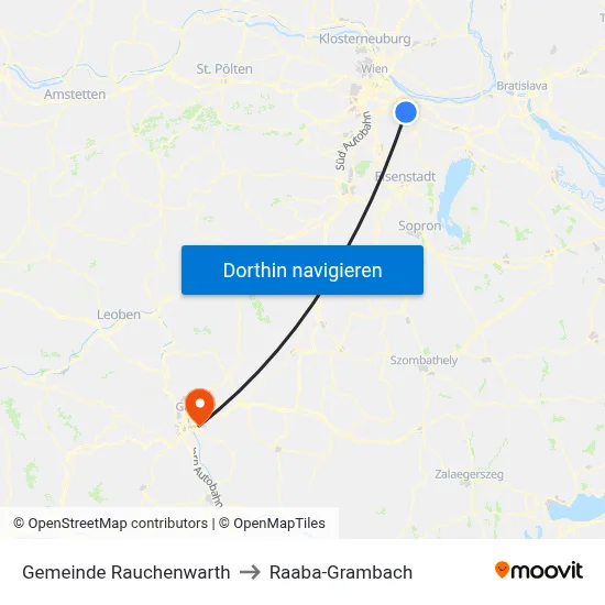 Gemeinde Rauchenwarth to Raaba-Grambach map