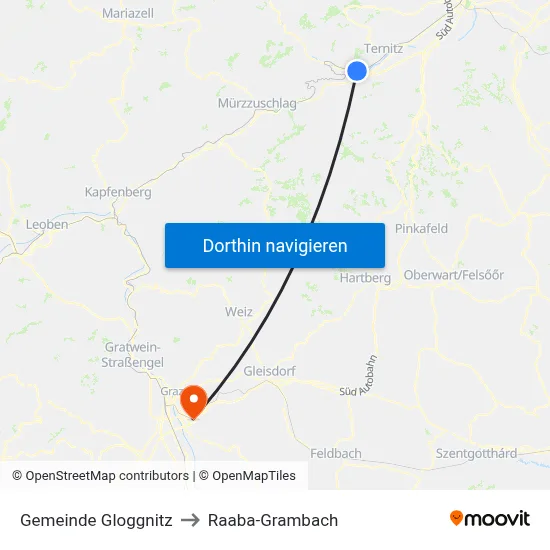 Gemeinde Gloggnitz to Raaba-Grambach map