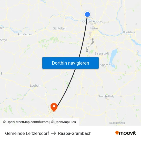 Gemeinde Leitzersdorf to Raaba-Grambach map