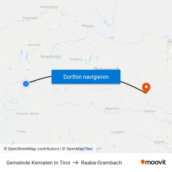 Gemeinde Kematen In Tirol to Raaba-Grambach map