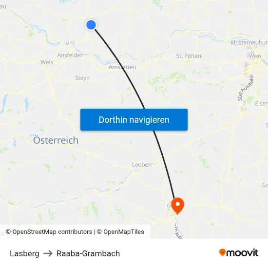 Lasberg to Raaba-Grambach map