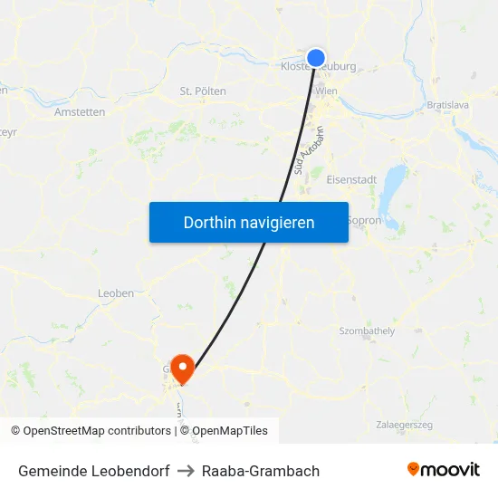 Gemeinde Leobendorf to Raaba-Grambach map