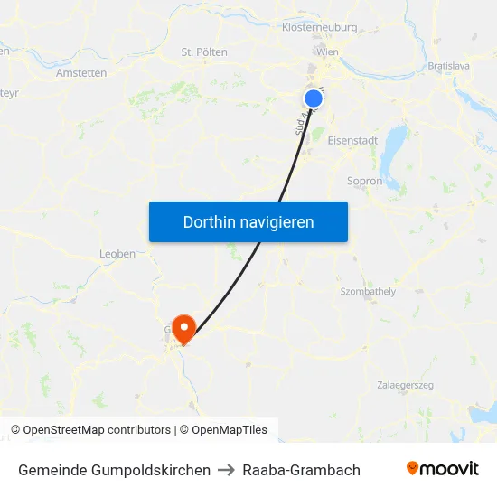 Gemeinde Gumpoldskirchen to Raaba-Grambach map