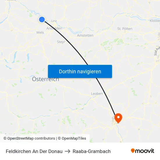 Feldkirchen An Der Donau to Raaba-Grambach map