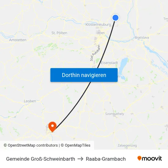Gemeinde Groß-Schweinbarth to Raaba-Grambach map