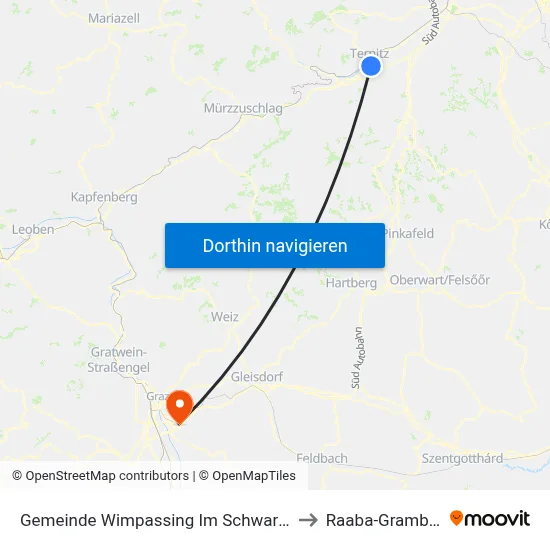Gemeinde Wimpassing Im Schwarzatale to Raaba-Grambach map